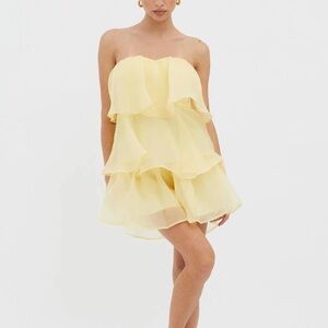 Coco lilys yellow mini dress size small